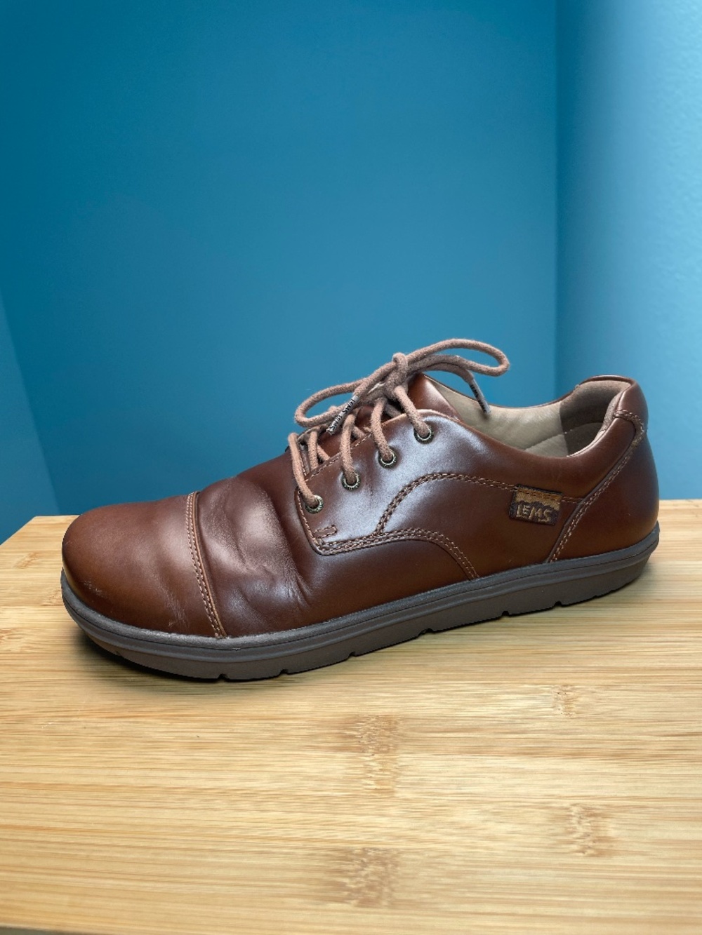 Lems Nine2Five Mocha Leather Lace Up Shoes Minimalist 8.5 Mens / Womens 10